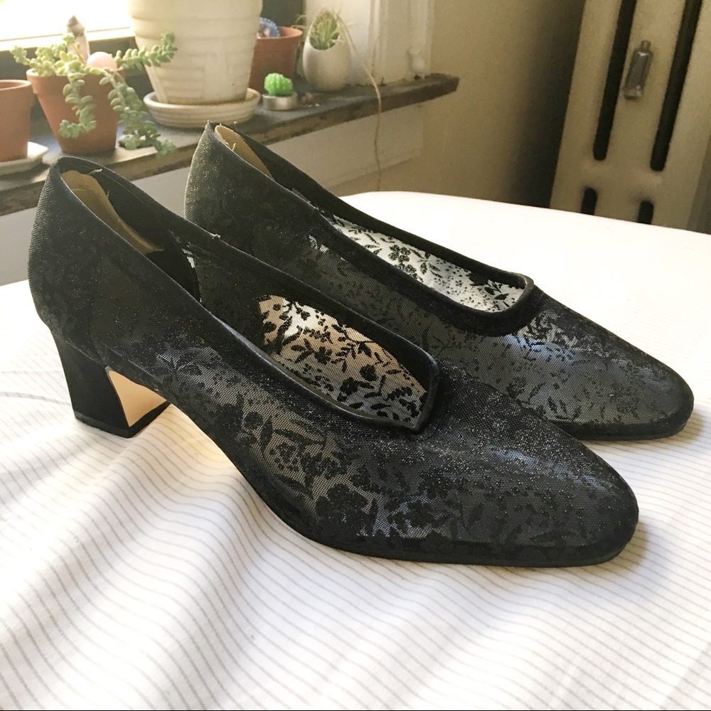 floral see-through heels